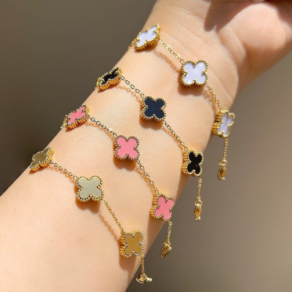Gold Clover Charm Bracelet