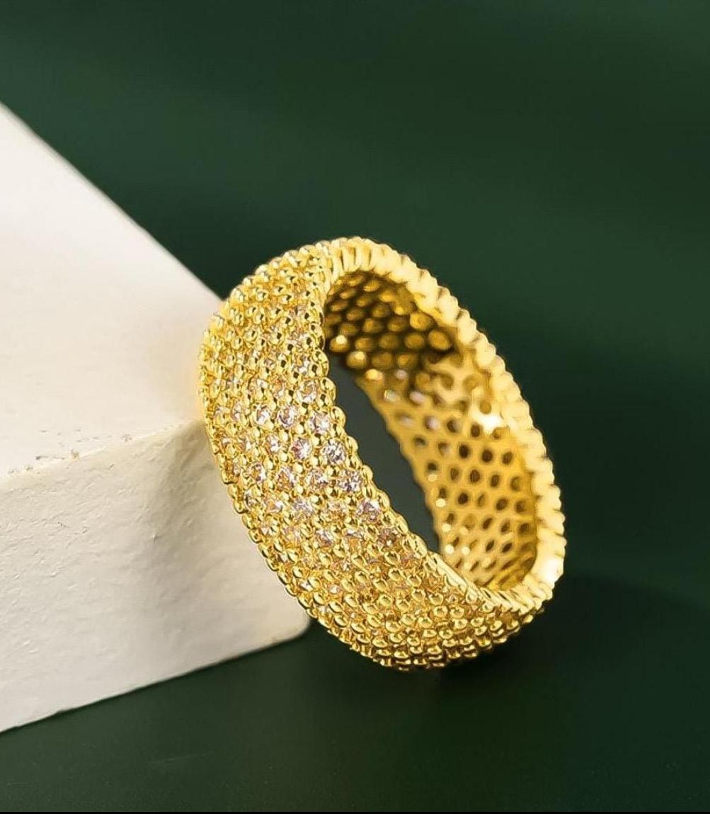 Zircon Full Stone Challa Ring – Thick A1 Quality | Sizes 16, 17, 18