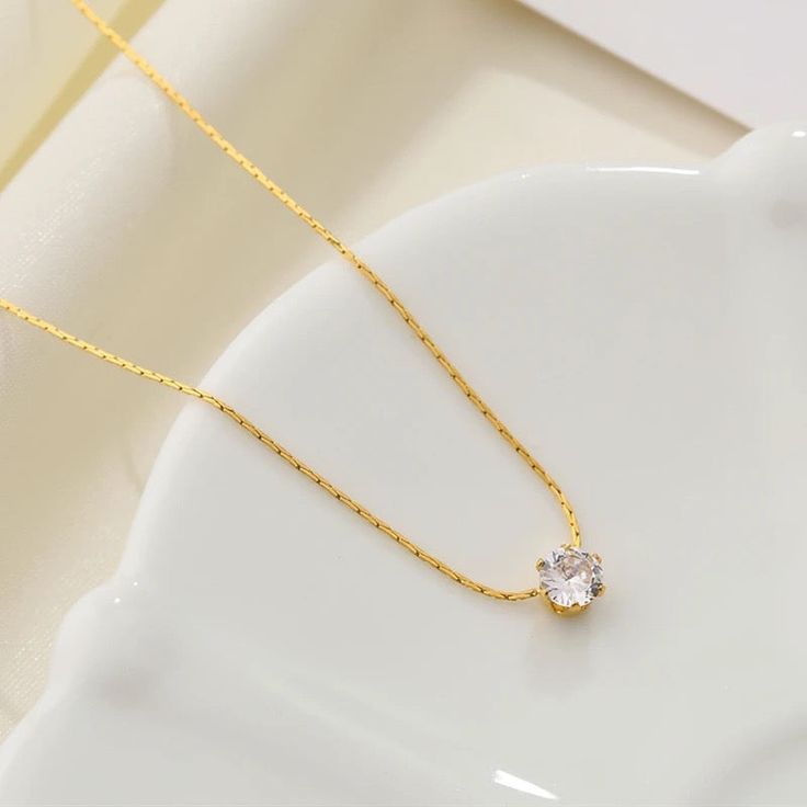 Single Stone Stainless Steel Pendant