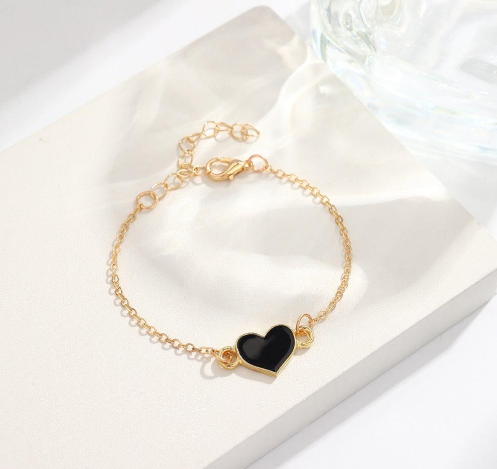 Black Heart Gold Bracelet