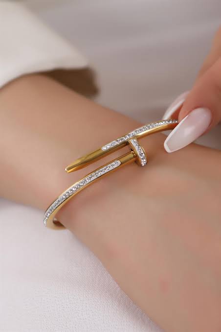 Stainless Steel Cartier Stone Bangle – A1 Quality | Tarnish Free & Waterproof