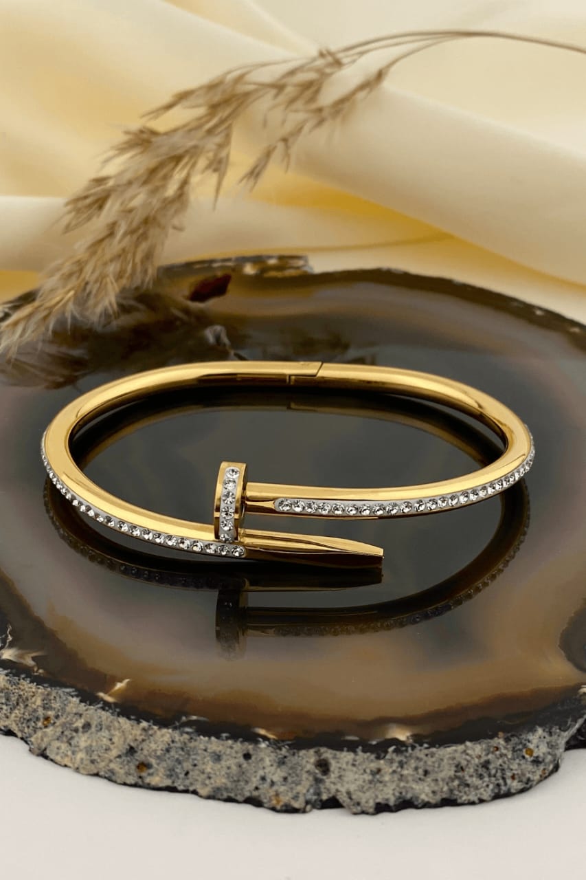 Stainless Steel Cartier Stone Bangle – A1 Quality | Tarnish Free & Waterproof