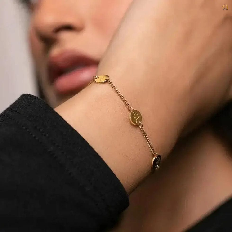 Stainless Steel صبر شکر توکل Bracelet – Golden & Silver | A1 Quality | Tarnish Free & Waterproof