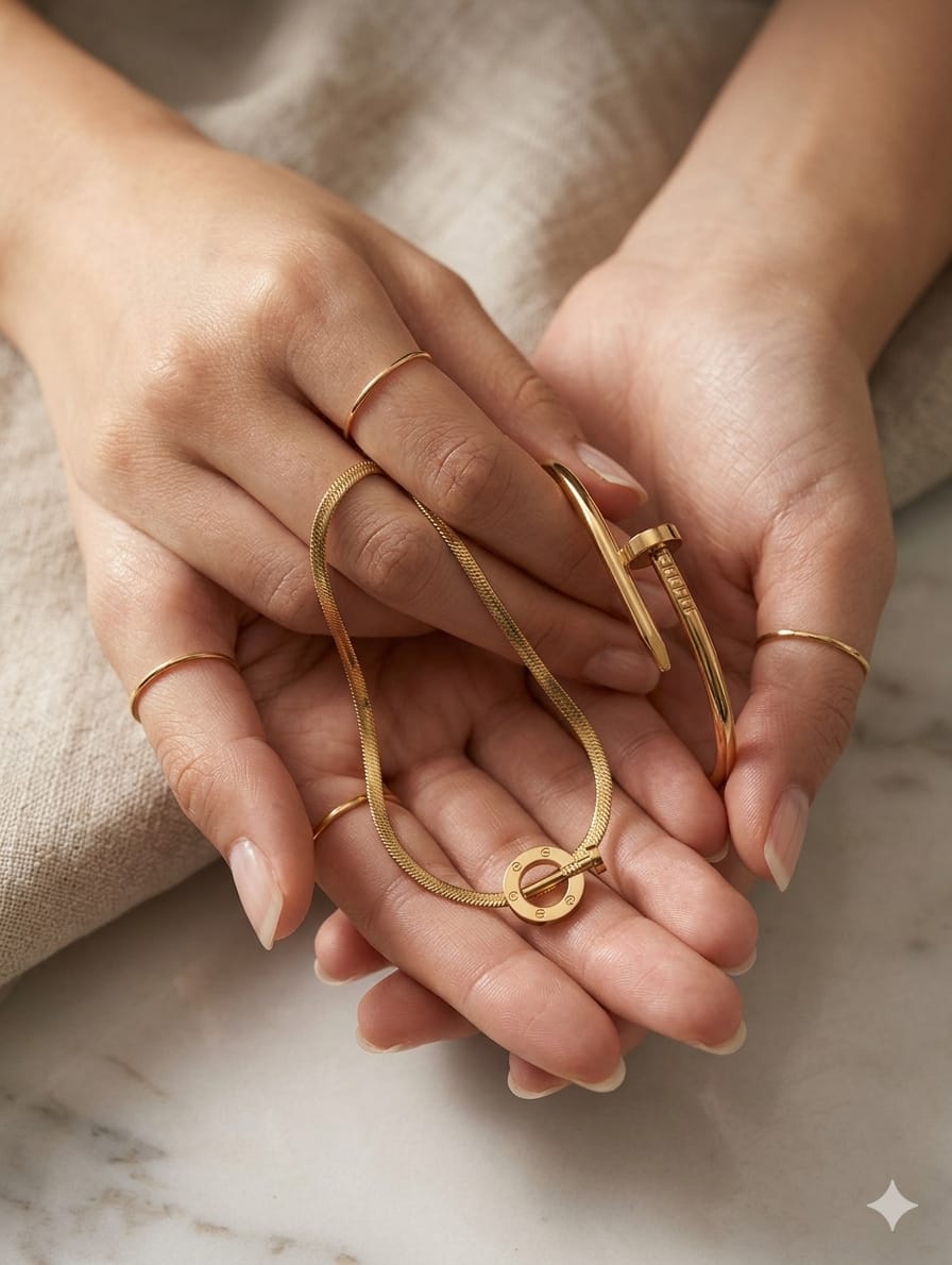 Stainless Steel Nail Pendant & Handcuff